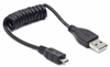 Picture of Kabelis Gembird USB Male - MicroUSB Male 0.6m Black Coiled