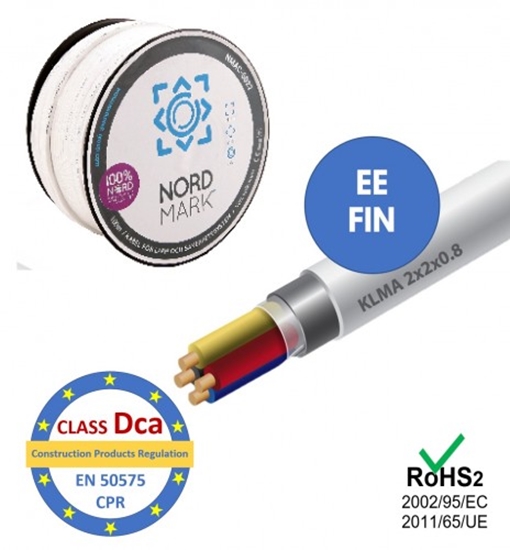 Picture of Kabelis ugunsdrošības sistēmām PRO BASE - 2x2x0.8, balts,LSZH, Dca, 100m