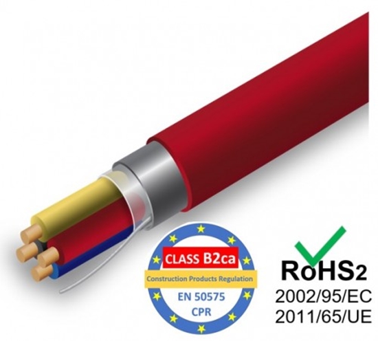 Picture of Kabelis ugunsdrošības sistēmām PRO BASE - 2x2x0.8, sarkans,,B2ca, 100m