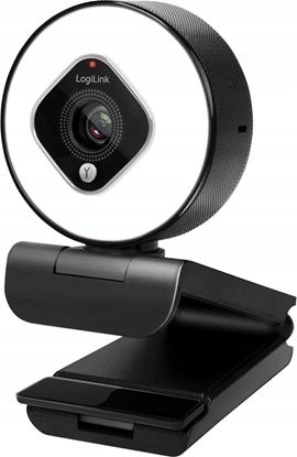 Attēls no Kamera internetowa LogiLink Logilink Webcam FHD 76° Dual-Mikro Autof. Ringlicht Stativ
