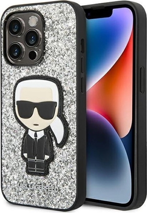 Attēls no Karl Lagerfeld Etui Karl Lagerfeld do iPhone 14 Pro Max 6,7" hardcase srebrny/silver Glitter Flakes Ikonik