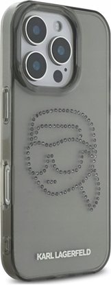 Изображение Case Karl Lagerfeld IML Rhinestones Karl Head for iPhone 16 Pro black