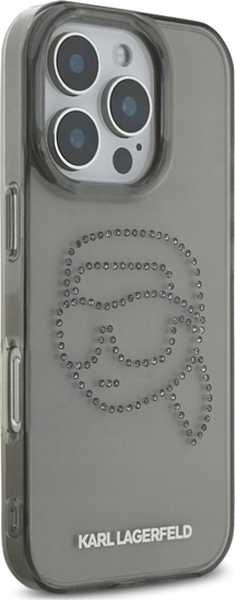Picture of Case Karl Lagerfeld IML Rhinestones Karl Head for iPhone 16 Pro black
