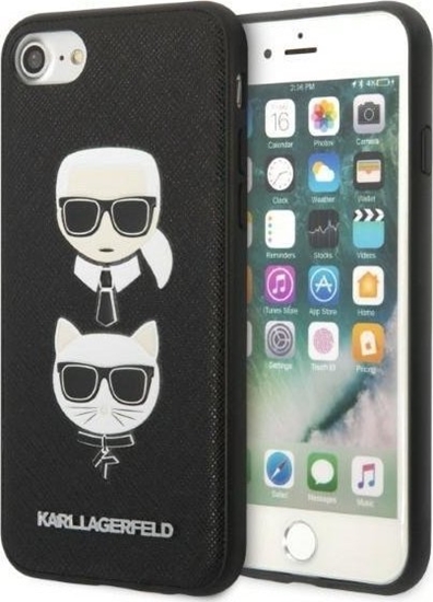 Picture of Karl Lagerfeld Etui KLHCI8SAKICKCBK Apple iPhone SE 2022/SE 2020/8/7 czarny/black hardcase Saffiano Ikonik Karl&Choupette Head