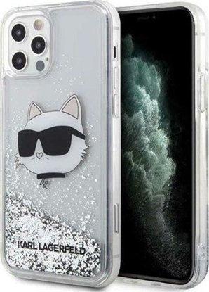 Attēls no Karl Lagerfeld Etui Karl Lagerfeld KLHCP12MLNCHCS Apple iPhone 12/12 Pro srebrny/silver hardcase Glitter Choupette Head