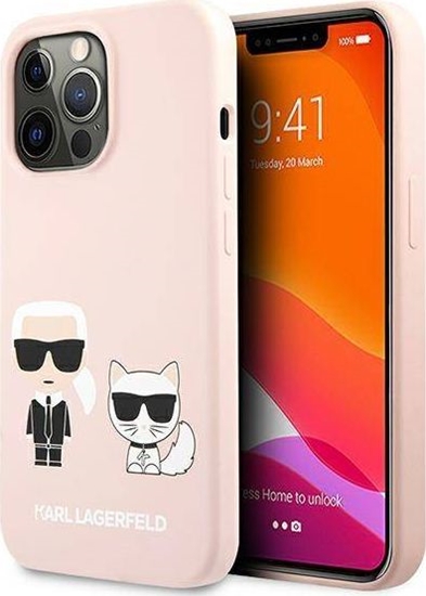 Picture of Karl Lagerfeld Etui Karl Lagerfeld KLHCP13LSSKCI Apple iPhone 13 Pro hardcase jasno róowy/light pink Silicone Karl & Choupette