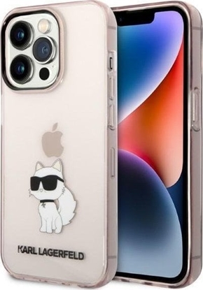Attēls no Karl Lagerfeld Etui Karl Lagerfeld KLHCP14LHNCHTCP Apple iPhone 14 Pro róowy/pink hardcase Ikonik Choupette