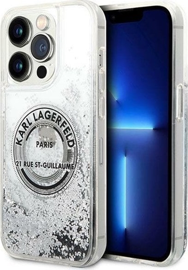 Picture of Karl Lagerfeld Etui Karl Lagerfeld KLHCP14LLCRSGRS Apple iPhone 14 Pro srebrny/silver hardcase Liquid Glitter RSG
