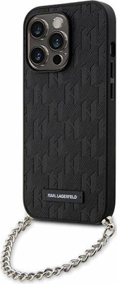 Attēls no Karl Lagerfeld Etui KLHCP14LSACKLHPK Apple iPhone 14 Pro czarny/black hardcase Saffiano Monogram Chain