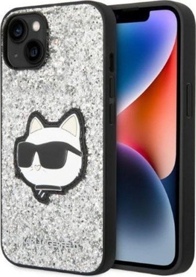 Изображение Karl Lagerfeld Etui Karl Lagerfeld KLHCP14MG2CPS Apple iPhone 14 Plus srebrny/silver hardcase Glitter Choupette Patch
