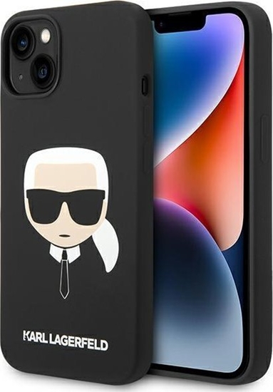 Picture of Karl Lagerfeld Etui Karl Lagerfeld KLHCP14MSLKHBK Apple iPhone 14 Plus hardcase czarny/black Silicone Karl`s Head