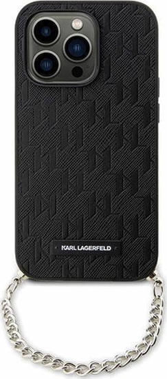 Picture of Karl Lagerfeld Etui KLHCP14SSACKLHPK Apple iPhone 14 czarny/black hardcase Saffiano Monogram Chain