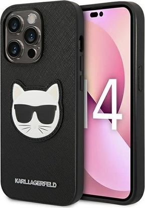 Attēls no Karl Lagerfeld Etui KLHCP14XSAPCHK Apple iPhone 14 Pro Max hardcase czarny/black Saffiano Choupette Head Patch
