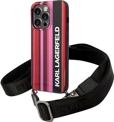 Attēls no Karl Lagerfeld Etui Karl Lagerfeld KLHCP14XSTSTP Apple iPhone 14 Pro Max hardcase róowy/pink Color Stripes Strap