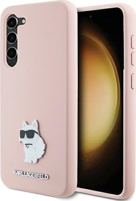 Attēls no Karl Lagerfeld Etui Karl Lagerfeld KLHCS23MSMHCNPP Samsung Galaxy S23+ Plus Silicone Choupette Metal Pin róowy/pink