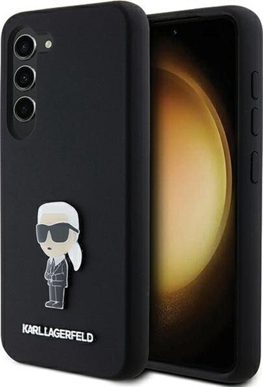 Picture of Karl Lagerfeld Etui Karl Lagerfeld KLHCS23SSMHKNPK Samsung Galaxy S23 Silicone Ikonik Metal Pin czarny/black