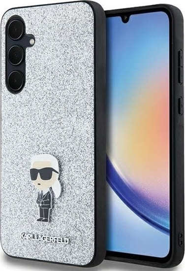 Picture of Karl Lagerfeld Etui Karl Lagerfeld KLHCSA35GCNPSG Samsung Galaxy A35 hardcase Fixed Glitter Choupette Logo Metal Pin srebrny/silver