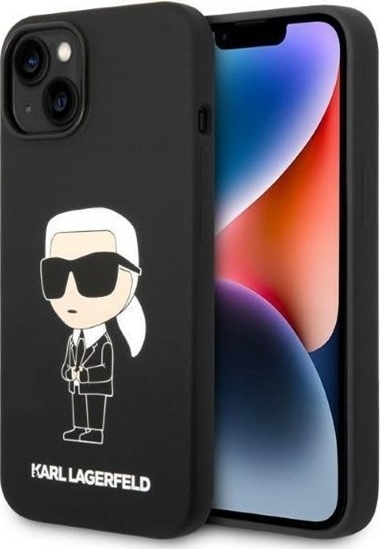 Изображение Karl Lagerfeld Etui Karl Lagerfeld KLHMP14MSNIKBCKApple iPhone 14 Plus hardcase czarny/black Silicone Ikonik Magsafe