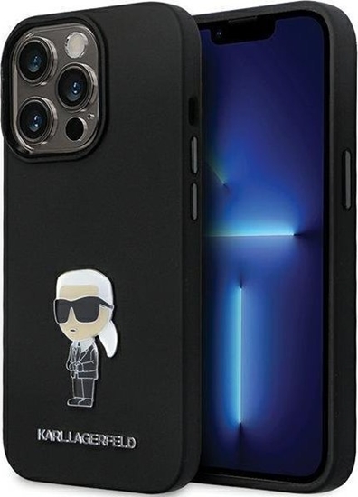 Picture of Karl Lagerfeld Karl Lagerfeld KLHCP13LSMHKNPK iPhone 13 Pro / 13 6.1" czarny/black Silicone Ikonik Metal Pin