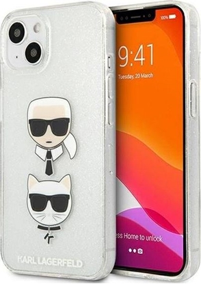 Attēls no Karl Lagerfeld Karl Lagerfeld KLHCP13SKCTUGLS iPhone 13 mini 5,4" srebrny/silver hardcase Glitter Karl`s & Choupette