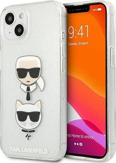 Picture of Karl Lagerfeld Karl Lagerfeld KLHCP13SKCTUGLS iPhone 13 mini 5,4" srebrny/silver hardcase Glitter Karl`s & Choupette