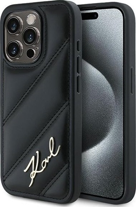 Attēls no Karl Lagerfeld KLHCP13XPQDSMGK iPhone 13 Pro Max 6.7" czarny/black hardcase Diagonal Quilted Script