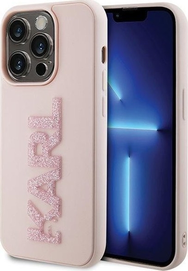 Picture of Karl Lagerfeld Karl Lagerfeld KLHCP15L3DMBKCP iPhone 15 Pro 6.1" róowy/pink hardcase 3D Rubber Glitter Logo