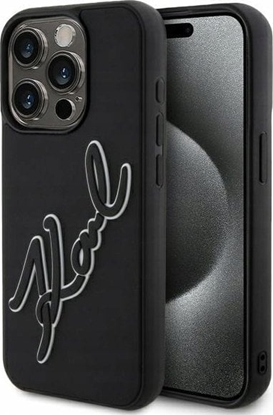 Attēls no Karl Lagerfeld KLHCP15X3DRKSDLK iPhone 15 Pro Max 6.7" black/black hardcase 3D Rubber Signature