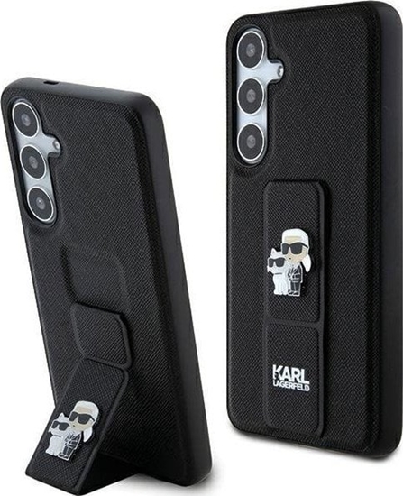 Picture of Karl Lagerfeld Karl Lagerfeld KLHCS24SGSAKCPK S24 S921 czarny/black hardcase Gripstand Saffiano Karl&Choupette Pins