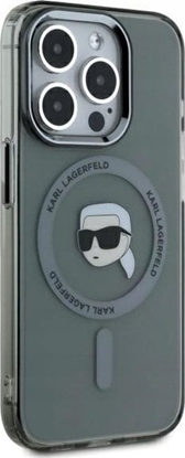 Attēls no Karl Lagerfeld Karl Lagerfeld KLHMP15LHLSKIK iPhone 15 Pro 6.1" black/black hardcase IML Metal Karl Head MagSafe