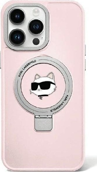Picture of Karl Lagerfeld Karl Lagerfeld KLHMP15LHMRSCHP iPhone 15 Pro 6.1" róowy/pink hardcase Ring Stand Choupette Head MagSafe