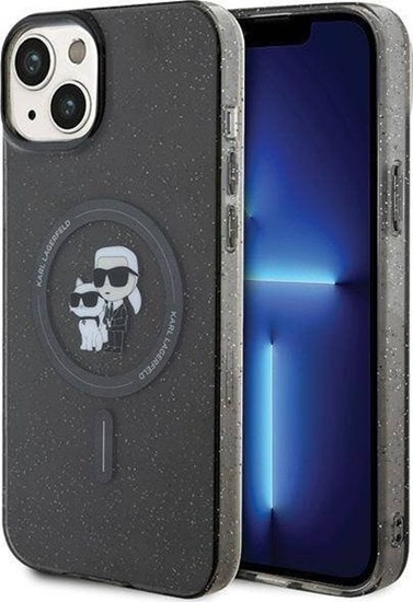 Picture of Karl Lagerfeld Karl Lagerfeld KLHMP15MHGKCNOK iPhone 15 Plus / 14 Plus 6.7" czarny/black hardcase Karl&Choupette Glitter MagSafe