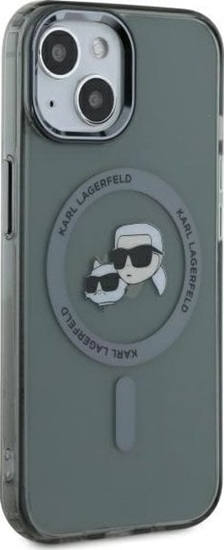 Picture of Karl Lagerfeld Karl Lagerfeld KLHMP15SHLSKCK iPhone 15 6.1" black/black hardcase IML Metal Karl&Choupette Head MagSafe