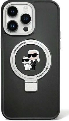 Attēls no Karl Lagerfeld Karl Lagerfeld KLHMP15SHMRSKCK iPhone 15 6.1" czarny/black hardcase Ring Stand Karl&Choupettte MagSafe