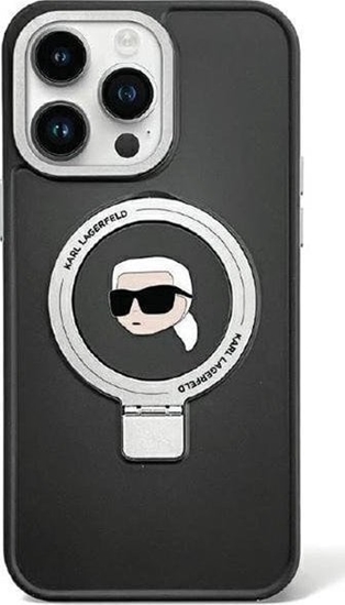 Picture of Karl Lagerfeld Karl Lagerfeld KLHMP15SHMRSKHK iPhone 15 6.1" czarny/black hardcase Ring Stand Karl Head MagSafe