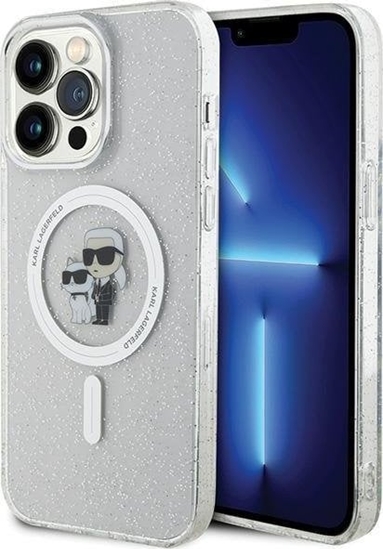 Picture of Karl Lagerfeld Karl Lagerfeld KLHMP15XHGKCNOT iPhone 15 Pro Max 6.7" transparent hardcase Karl&Choupette Glitter MagSafe