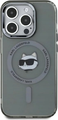 Attēls no Karl Lagerfeld Karl Lagerfeld KLHMP15XHLSCHK iPhone 15 Pro Max 6.7" black/black hardcase IML Metal Choupette Head MagSafe