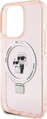 Attēls no Karl Lagerfeld Karl Lagerfeld KLHMP15XHMRSKCP iPhone 15 Pro Max 6.7" róowy/pink hardcase Ring Stand Karl&Choupettte MagSafe