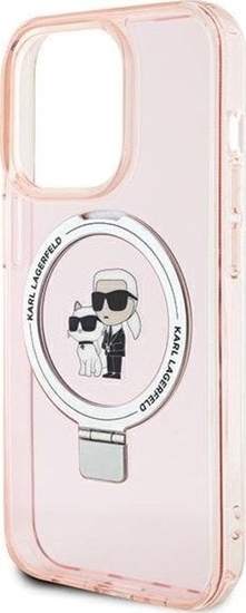 Picture of Karl Lagerfeld Karl Lagerfeld KLHMP15XHMRSKCP iPhone 15 Pro Max 6.7" róowy/pink hardcase Ring Stand Karl&Choupettte MagSafe