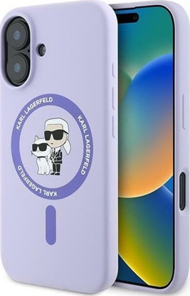 Изображение Karl Lagerfeld Liquid Silicone Karl and Choupette MagSafe Case for iPhone 16 / Purple