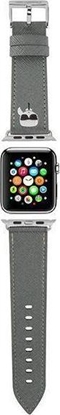 Изображение Karl Lagerfeld Pasek KLAWMOKHG Apple Watch 38/40/41mm srebrny/silver strap Saffiano Karl Heads