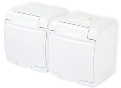Picture of Karlik Gniazdo biae NT 2X Z/U Z KLAPK IP44 - GHE-2