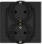 Attēls no Karlik Gniazdo podwójne Karlik Mini 12MGP-2s z uziemieniem SCHUKO 2x2P+Z bez przeson torów prdowych czarny mat