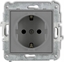 Picture of Karlik Gniazdo pojedyncze Karlik Mini 27MGP-1sp z uziemieniem SCHUKO 2P+Z przesony torów prdowych szary mat