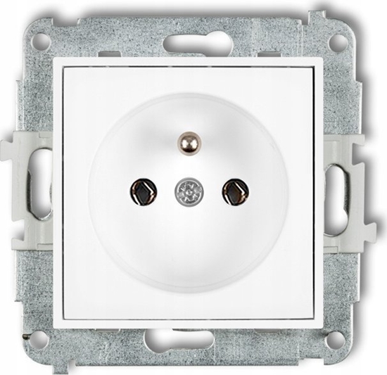 Picture of Karlik Gniazdo pojedyncze Karlik Mini MGP-1z z uziemieniem 2P+Z bez przeson torów prdowych biay