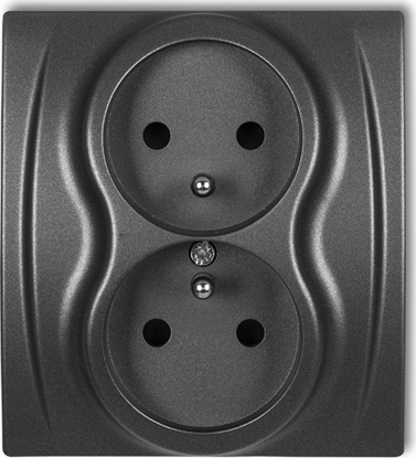 Picture of Karlik LOGO Gniazdo podwójne z/u grafitowy 11LGP-2z