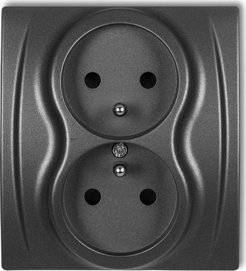 Picture of Karlik LOGO Gniazdo podwójne z/u grafitowy 11LGP-2z