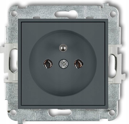 Picture of Karlik Mechanizm gniazda Karlik Mini 28MGP-1Z podtynkowe pojedyncze z uziemieniem bez przeson torów prdowych grafitowy mat