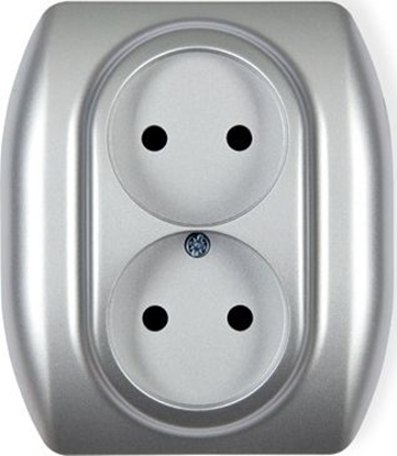 Picture of Karlik Trend 5gp-2 Srebny Gniazdo Podwójne Bez Uziemnienia 2x2p