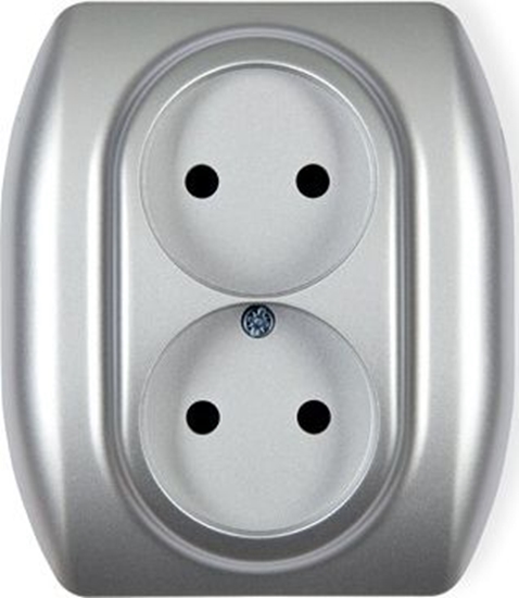 Picture of Karlik Trend 5gp-2 Srebny Gniazdo Podwójne Bez Uziemnienia 2x2p